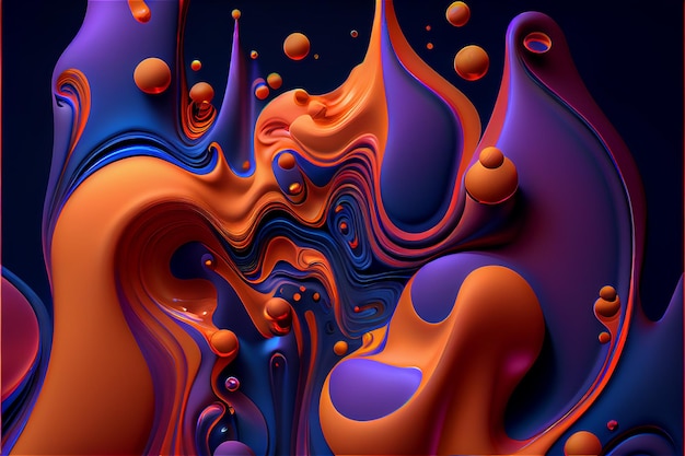 Abstrakcjonistyczny kolorowy wirujący farba tło w ciekłej topliwej teksturze