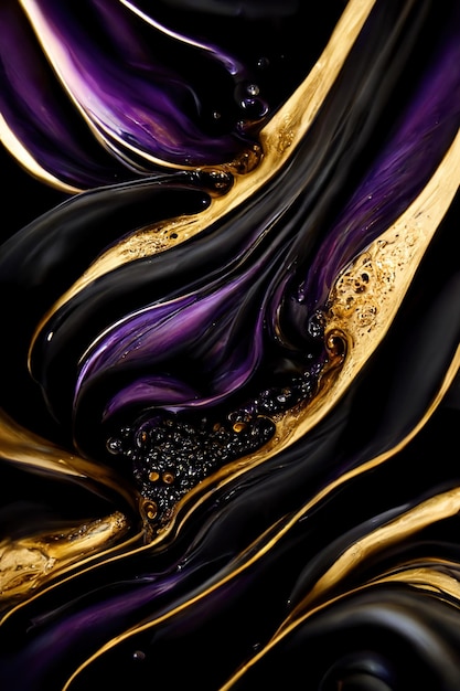 Abstrakcjonistyczny purpurowy i złoty marmurowy tło