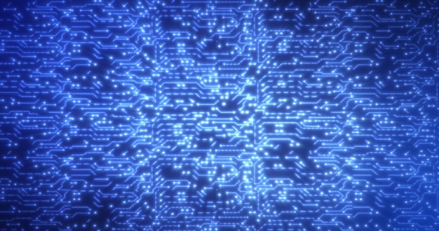 Zdjęcie abstrakcjonistyczny tło błękitny komputer obwody cyfrowe hitech futurystyczny linie i kropki