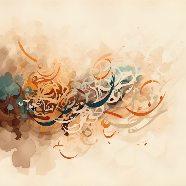 Abstrakcyjna arabska kaligrafia islamska