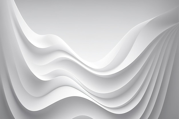 Abstrakcyjna biała fala tła Biała graficzna linia tapety Utworzono za pomocą technologii generatywnej sztucznej inteligencji