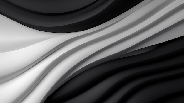Abstrakcyjna czarno-biała tapeta 3D