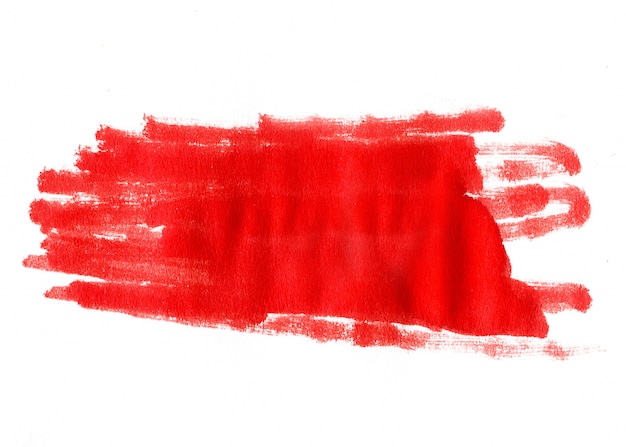 Abstrakcyjna czerwona akwarela na białym tle
