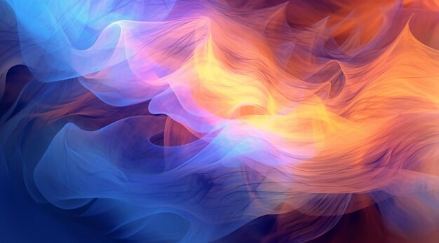 Abstrakcyjna fotografia kolorowego wiru dymu na niebieskim tle generatywnego ai