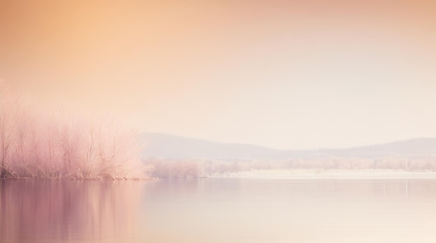 Abstrakcyjna fotografia redakcyjna Peachy Breeze Lake