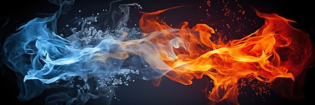Abstrakcyjna fuzja ognia i lodu Obraz tła