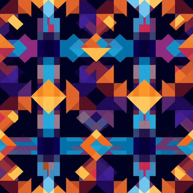 Abstrakcyjna geometria bezszwowy wzór styl pixel art