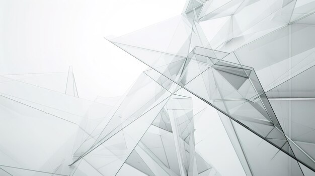 Abstrakcyjna geometryczna struktura szkła uchwycona w miękkim oświetleniu