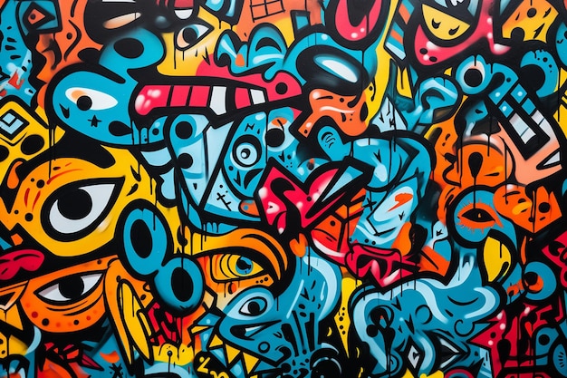 Abstrakcyjna graffiti sztuka ścienna Generatywna sztuczna inteligencja