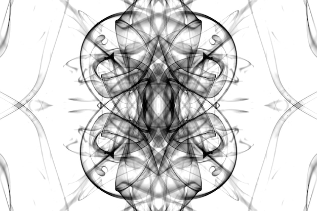 abstrakcyjna grafika czarno-biały fraktalny symbol odbicia, tło medytacji efekt projektowy