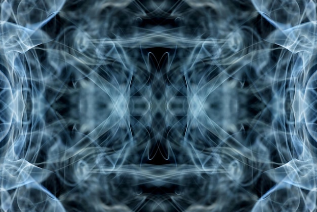 abstrakcyjna grafika czarny niebieski fraktal symbol odbicia, efekt projektu tło medytacji