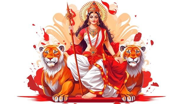 abstrakcyjna ilustracja Durga Puja