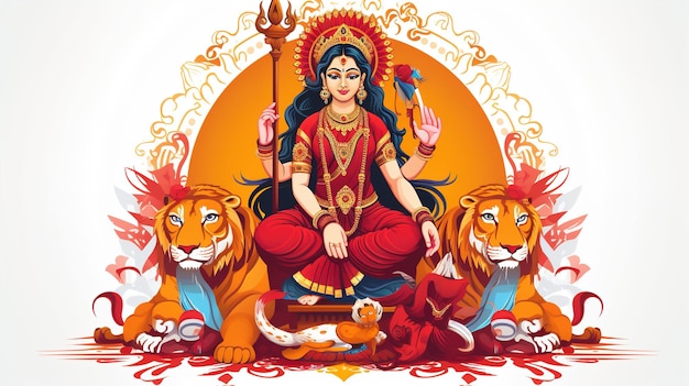 abstrakcyjna ilustracja Durga Puja