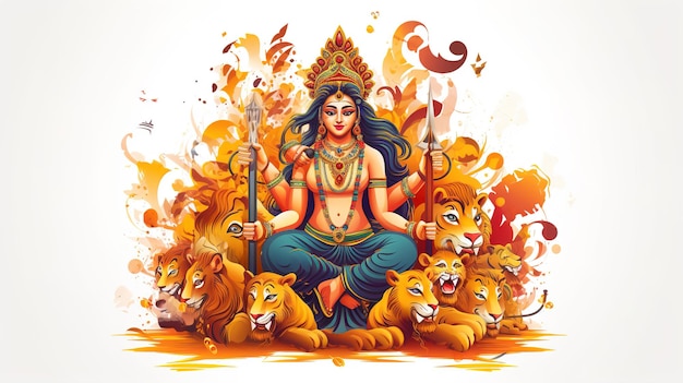 abstrakcyjna ilustracja Durga Puja