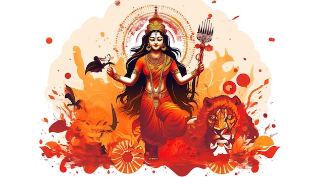 abstrakcyjna ilustracja Durga Puja