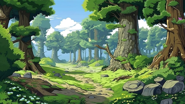 Abstrakcyjna ilustracja lasu tła piękna przyrody z urzekającym fea projektu transparentu