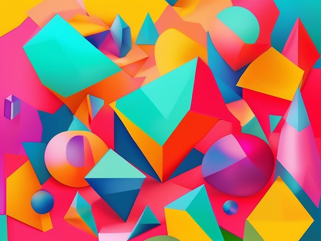 Abstrakcyjna ilustracja nowoczesnych kształtów geometrycznych w jasnych kolorach