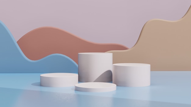 Abstrakcyjna ilustracja renderowania 3D Makieta abstrakcyjnego kształtu geometrycznego podium do projektowania produktu