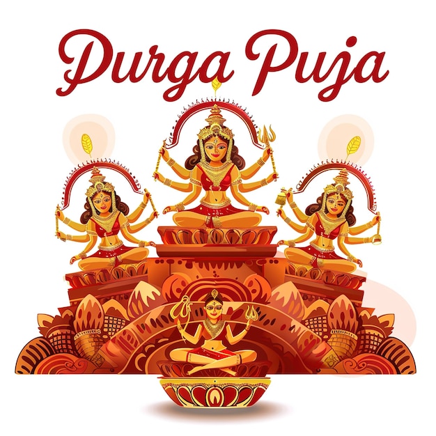 abstrakcyjna ilustracja wektora durga puja