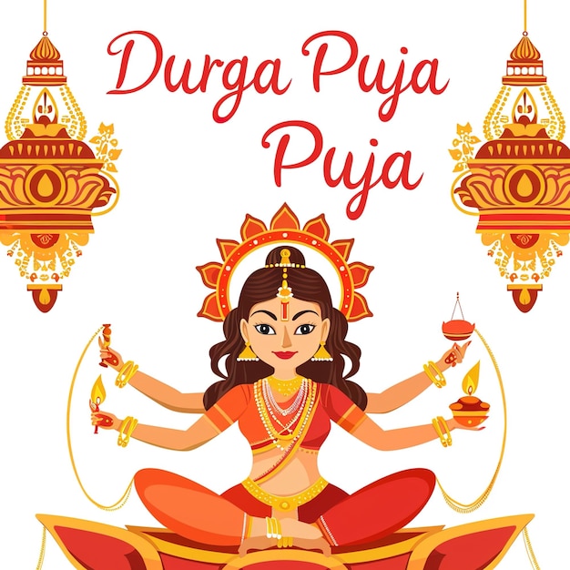 abstrakcyjna ilustracja wektora durga puja