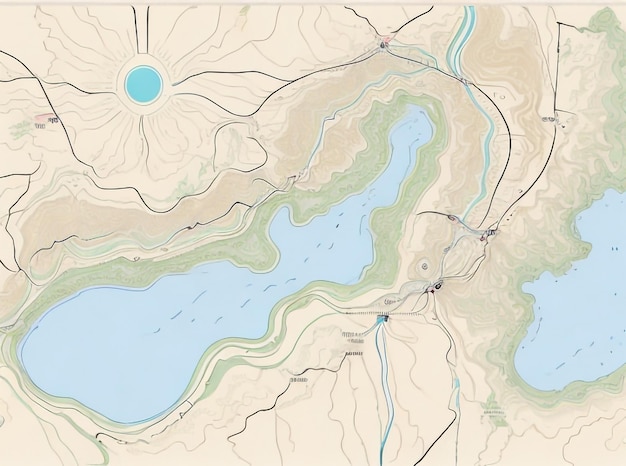 Abstrakcyjna ilustracja wektorowa linii map topograficznych