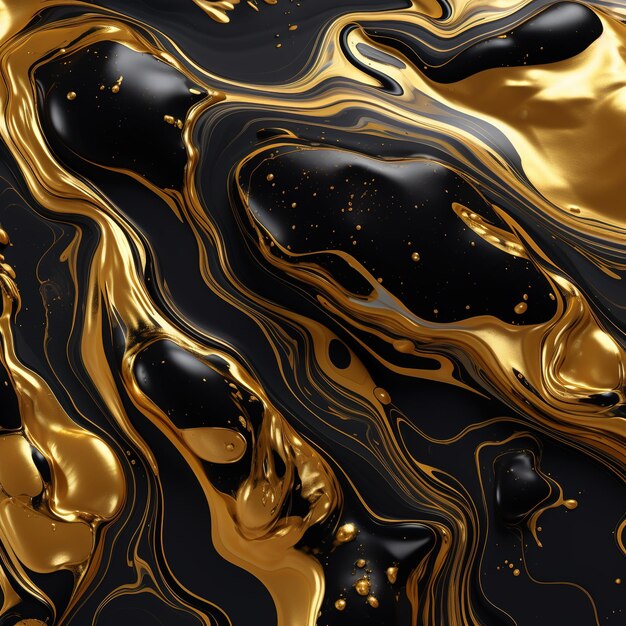 Abstrakcyjna iluzja złotej lawy nad złotymi kolorami