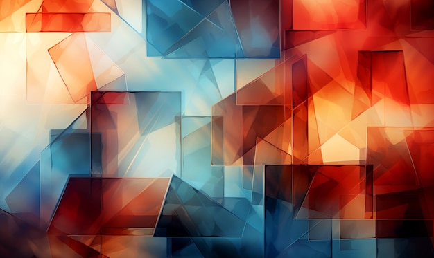 Abstrakcyjna kolorowa geometryczna objętościowa przezroczysta tekstura