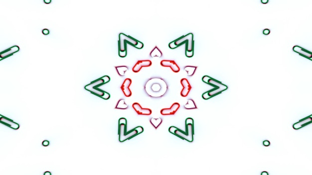 Abstrakcyjna koncepcja liczb i liter Symetryczny wzór ozdobnych ozdobnych kalejdoskopu ruch geometryczny okrąg i kształty gwiazd
