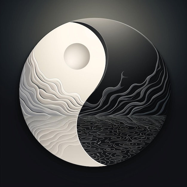 Abstrakcyjna koncepcja symbolu Yin Yang