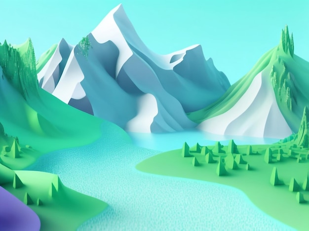 Abstrakcyjna koncepcja wizualizacji danych krajobrazu 3D