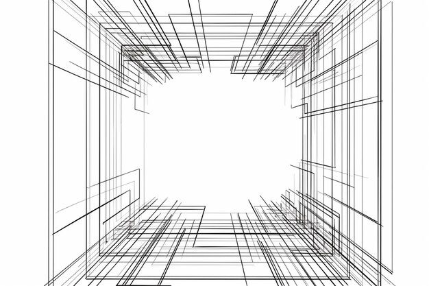 Zdjęcie abstrakcyjna konstrukcja architektoniczna 3d koncepcja nowoczesnej architektury i projektowania