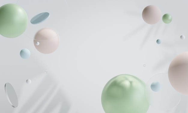 Abstrakcyjna kula kolor tła Kształt kuli 3D jasny pastelowy bąbel modny gradient renderowania 3d
