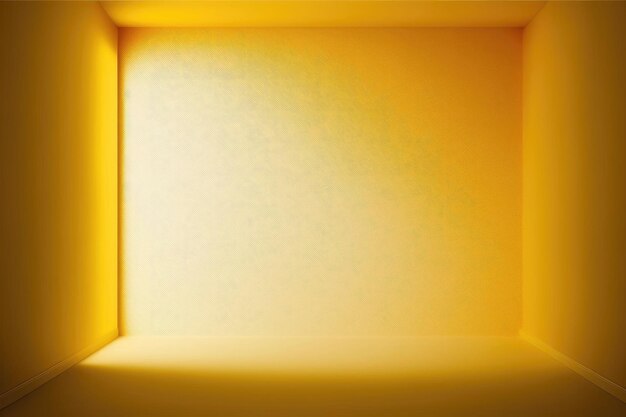 Abstrakcyjna luksusowa żółta ściana gradientowa i puste tło pokoju studyjnego Generative AI
