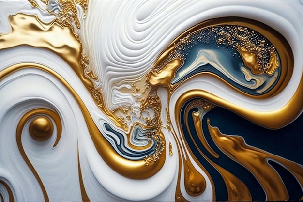 Abstrakcyjna luksusowy marmur tła Sztuka cyfrowa marmurkowe tekstury Marmur i złoto tekstury Generative AI