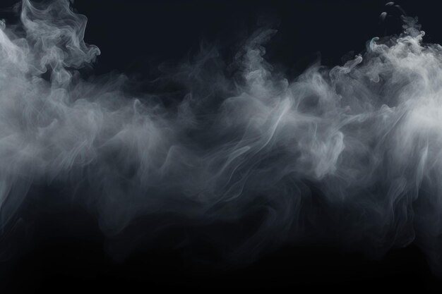 Abstrakcyjna mgła i dym na czarnym tle z białą mgłą