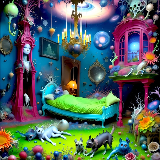 Zdjęcie abstrakcyjna muzyka okładka albumu fantazja bajkowe sny niesamowite
