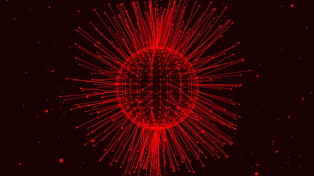 Abstrakcyjna nauka o technologii czerwonego splotu na koncepcji obracającej się kuli Sfera Struktura splotu technologii cyfrowej Big Data Splot effec