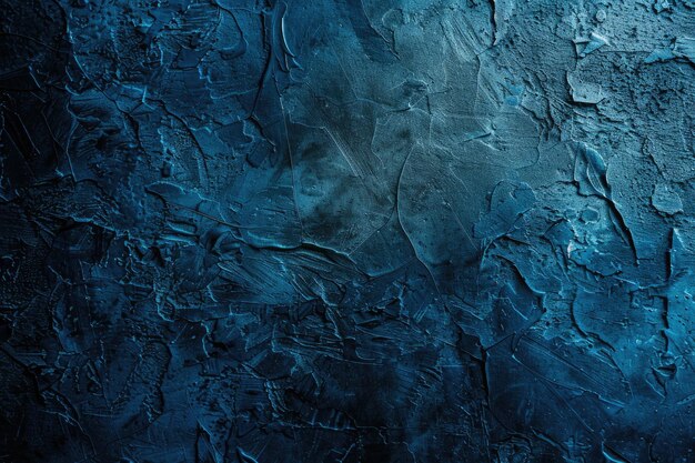 Abstrakcyjna niebieska tekstura cementowej ściany z ciemnym gradientem tła