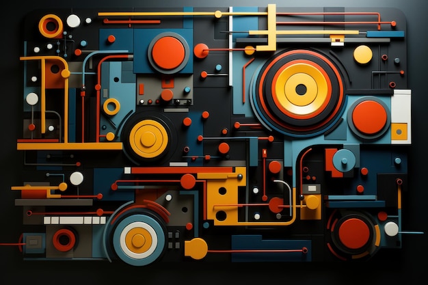 Abstrakcyjna nowoczesna cyfrowa kolorowa sztuka wykonana z geometrycznych kształtów