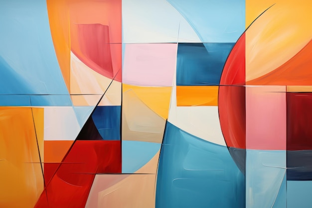 Abstrakcyjna nowoczesna kolorowa sztuka cyfrowa wykonana z geometrycznych kształtów
