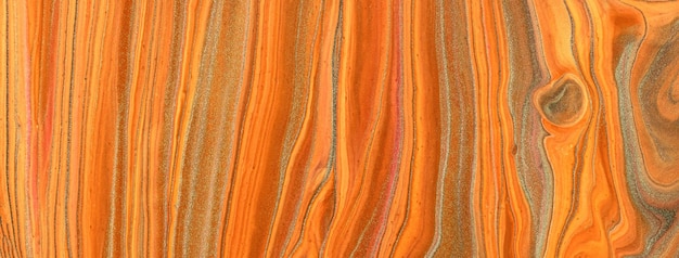 Abstrakcyjna płynna sztuka tła jasne kolory pomarańczowy i złoty Płynny marmur Malarstwo akrylowe z gradientem imbiru