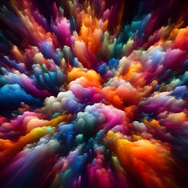 Zdjęcie abstrakcyjna podróż chromatyczna mgławica symfonia kolorowego dymu