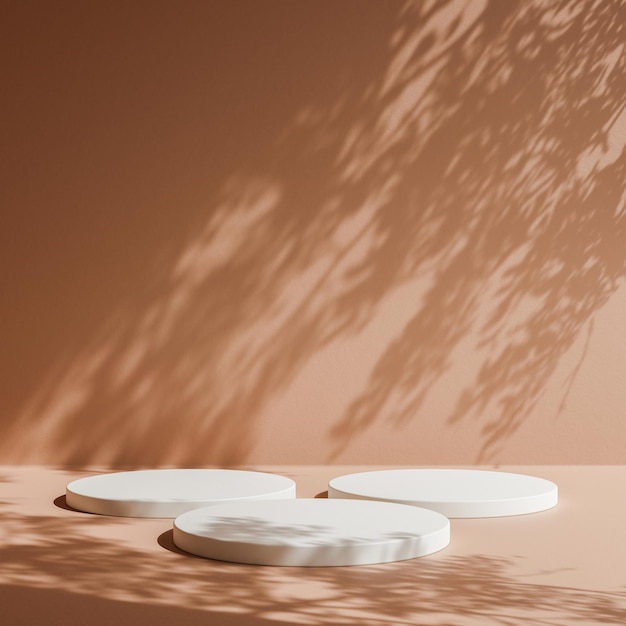 Abstrakcyjna scena tła podium z cieniem liścia do wyświetlania produktu