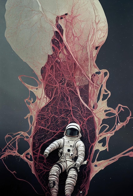 Abstrakcyjna sztuka astronautów generowana przez sztuczną inteligencję