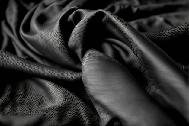 Abstrakcyjna sztuka teksturowanej czarnej tkaniny na odzież