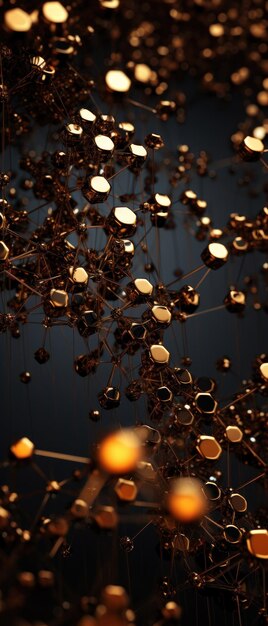 Zdjęcie abstrakcyjna tapeta z nanocząsteczkami metalicznymi