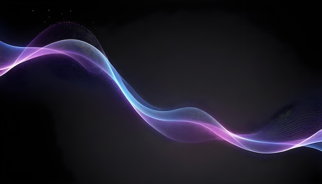 Zdjęcie abstrakcyjna technologia falujących cząstek konstrukcja tła abstrakcyjne fale poruszające się kropki cząsteczki przepływu