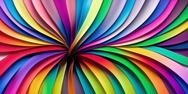 Abstrakcyjna tła splecionych kolorowych wstążek jedwabiu lub papieru Kolorowa ilustracja Generative AI