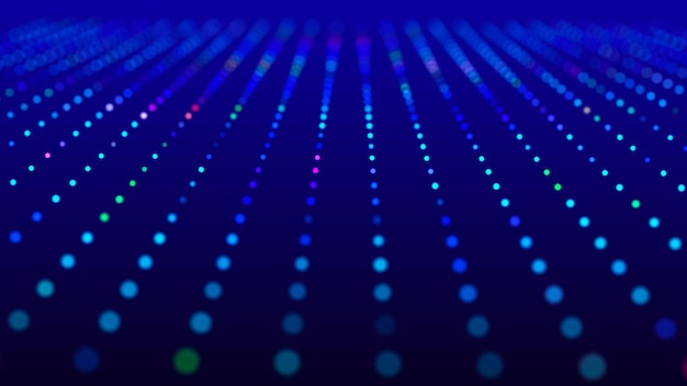 Zdjęcie abstrakcyjna tła z kropek i linii fala dźwięków muzycznych renderowania 3d