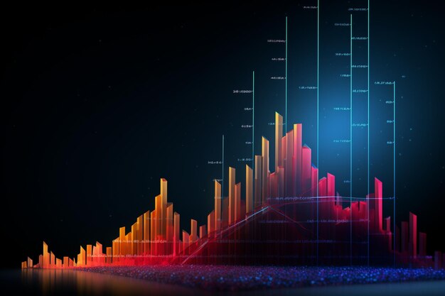 Abstrakcyjna wizualizacja kwartalnych wyników Generatywny ai